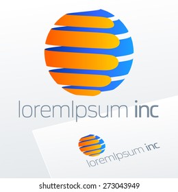 Abstract vector sign in sphere shape. Emblem for Fashion, Cosmetics