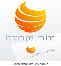 Abstract vector sign in sphere shape. Logo for Business, Media, Corporation