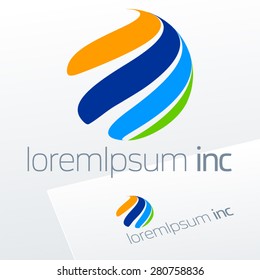 Abstract vector sign in sphere shape. logotype for Media, Fashion, Cosmetics