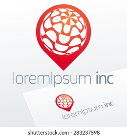 Abstract vector sign in sphere shape. Logotype for Business, Media, Corporation.