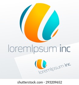 Abstract vector sign in sphere shape. logotype for Media, Fashion, Cosmetics