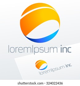 Abstract vector sign in sphere shape. Logo for Business, Tourism, Travel