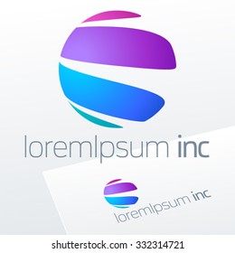 Abstract vector sign in sphere shape. Logotype for Media, Fashion, Cosmetics