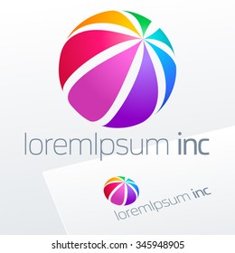 Abstract vector sign in sphere shape. Logo for Media, Fashion, Cosmetics