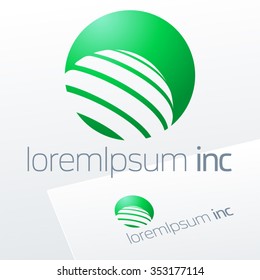 Abstract vector sign in sphere shape. Logo for Ecology, Pharmacy, Cosmetic activity