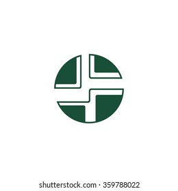 Abstract vector sign in sphere shape. Business icon for the  company. Logo for Business  Media Technology. Other companies. Illustration.