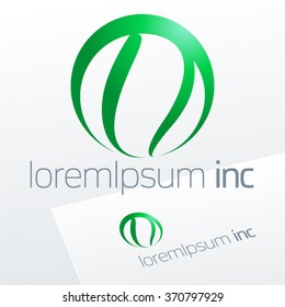 Abstract vector sign in sphere shape. Logo for Ecology, Pharmacy, Cosmetic activity