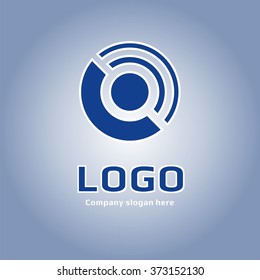 Abstract vector sign in sphere shape. Logo for Business Media Technology.  Business icon for construction. Other companies. Vector illustration.
