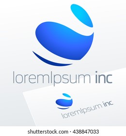 Abstract vector sign in sphere shape. Logo for Business, Technology, Corporation.