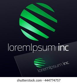 Abstract vector sign in sphere shape. Logo for Ecology, Cosmetic, Pharmacy and Medicine activity