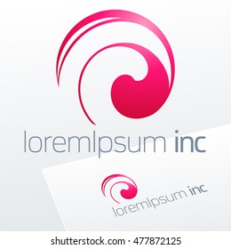 Abstract vector sign in sphere shape. Logotype for Cosmetics, Fashion