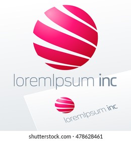 Abstract vector sign in sphere shape. Logotype for Cosmetics, Fashion