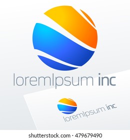 Abstract vector sign in sphere shape. Logo for Business, Tourism, Travel