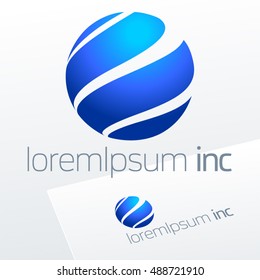 Abstract vector sign in sphere shape. Logo for Business, Technology, Corporation