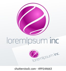 Abstract vector sign in sphere shape. Logo for Media, Fashion and Cosmetics