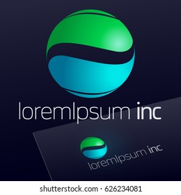 Abstract vector sign in sphere shape. Logotype for Ecology, Pharmacy, Medicine activity