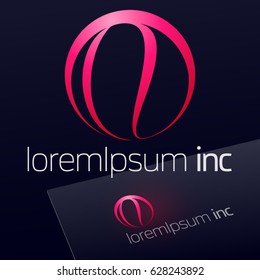 Abstract vector sign in sphere shape. Logo for Media, Fashion, Cosmetics
