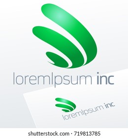 Abstract vector sign in sphere shape. Logotype for Ecology, Pharmacy, Medicine activity 
