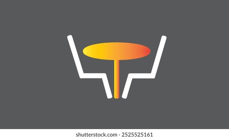 Signo de Vector Abstractas sillas y mesa estilizadas. Concepto de bar y restaurante.