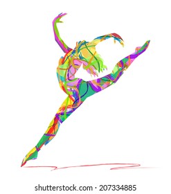 abstract vector silhouette dancing girl