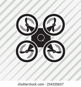 Abstract Vector Silhouette Drone or Quadrocopter. 