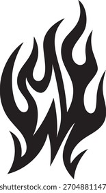 Abstrakter Vektor Silhouette von Stammesflammen oder Feuer Tattoo Design