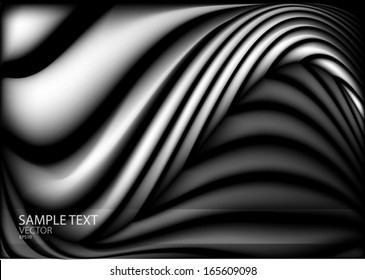 Abstract vector silver metal  background illustration  -  Vector gray curvatures background