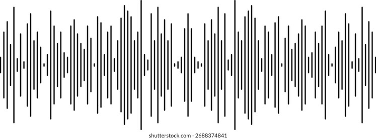 Abstract vector simple podcast sound wave display. Minimal audio graph of waveform equalizer art illustration design