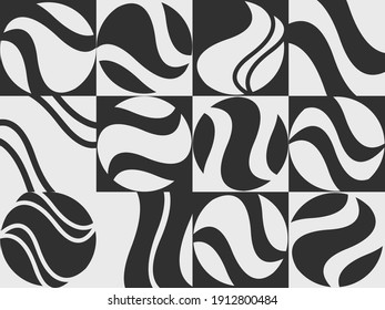 Abstract vector simple shapes for design. Textile art print and poster. Geometric symbols and elements for web background.