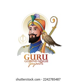 boceto vectorial abstracto de la celebración de Dios Guru Gobind Singh Jayanti
