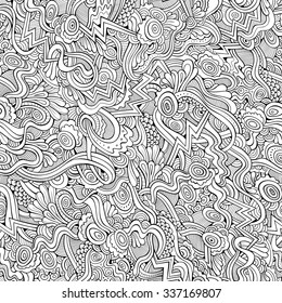 Abstract vector sketchy decorative ethnic hand drawn vintage retro seamless pattern. Can be used for wallpaper, pattern fills, web page background, surface textures