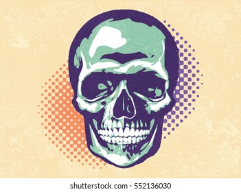 abstract vector skull grunge textured