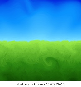 Abstract Vector Sky and Meadow Painting