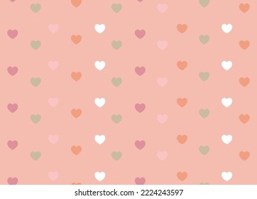 Resumen Vector Corazones Pequeños Cuto Patrón Colorido Concepto Mínimo Vector de diseño transparente Perfecto para ropa infantil Lingerie o envolver papel Tones de piel Pastel