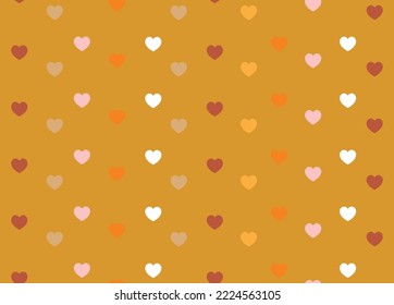 Resumen Vector Corazones Pequeños Cuto Patrón Colorido Concepto Mínimo Vector de diseño transparente Perfecto para ropa infantil Lingerie o envolvimiento Papel Mostaza Fondo Amarillo