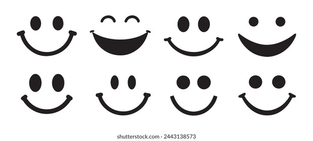 Abstract Vector Smiling or Smile Icons Design Template