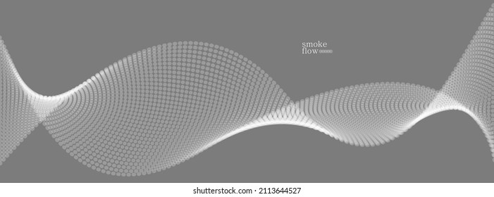 Abstract vector smoke background, wave of flowing circles particles, grey abstract illustration, smooth and soft design, relaxing image.