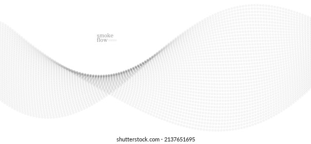 Abstract vector smoke background, wave of flowing circles particles, light grey abstract illustration, smooth and soft design, relaxing image.