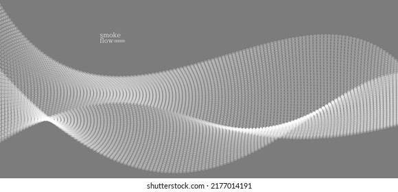 Abstract vector smoke background, wave of flowing circles particles, grey abstract illustration, smooth and soft design, relaxing image.