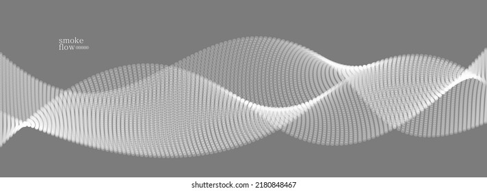 Abstract vector smoke background, wave of flowing circles particles, grey abstract illustration, smooth and soft design, relaxing image.