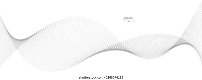 Abstract vector smoke background, wave of flowing circles particles, light grey abstract illustration, smooth and soft design, relaxing image.