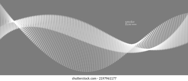 Abstract vector smoke background, wave of flowing circles particles, grey abstract illustration, smooth and soft design, relaxing image.