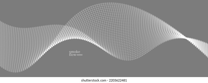 Abstract vector smoke background, wave of flowing circles particles, grey abstract illustration, smooth and soft design, relaxing image.
