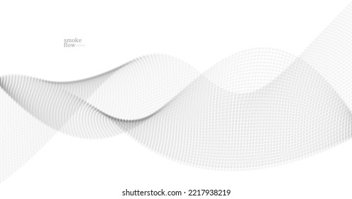 Abstract vector smoke background, wave of flowing circles particles, light grey abstract illustration, smooth and soft design, relaxing image.