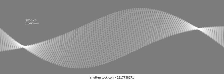Abstract vector smoke background, wave of flowing circles particles, grey abstract illustration, smooth and soft design, relaxing image.