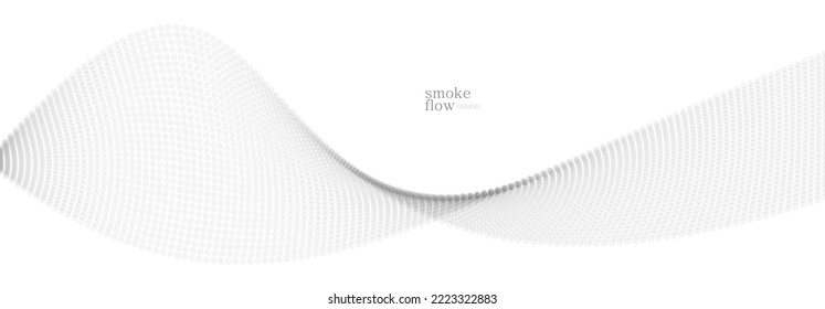 Abstract vector smoke background, wave of flowing circles particles, light grey abstract illustration, smooth and soft design, relaxing image.