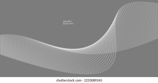 Abstract vector smoke background, wave of flowing circles particles, grey abstract illustration, smooth and soft design, relaxing image.