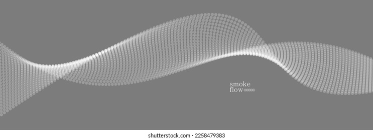 Abstract vector smoke background, wave of flowing circles particles, grey abstract illustration, smooth and soft design, relaxing image.