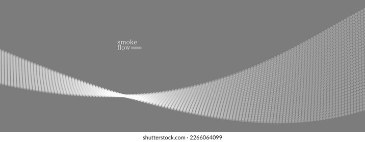 Abstract vector smoke background, wave of flowing circles particles, grey abstract illustration, smooth and soft design, relaxing image.