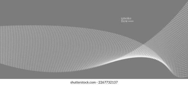 Abstract vector smoke background, wave of flowing circles particles, grey abstract illustration, smooth and soft design, relaxing image.